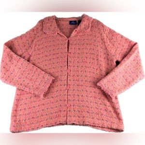 JH Collectibles Wool Blend Fringe Trim Button-Up Blazer size large